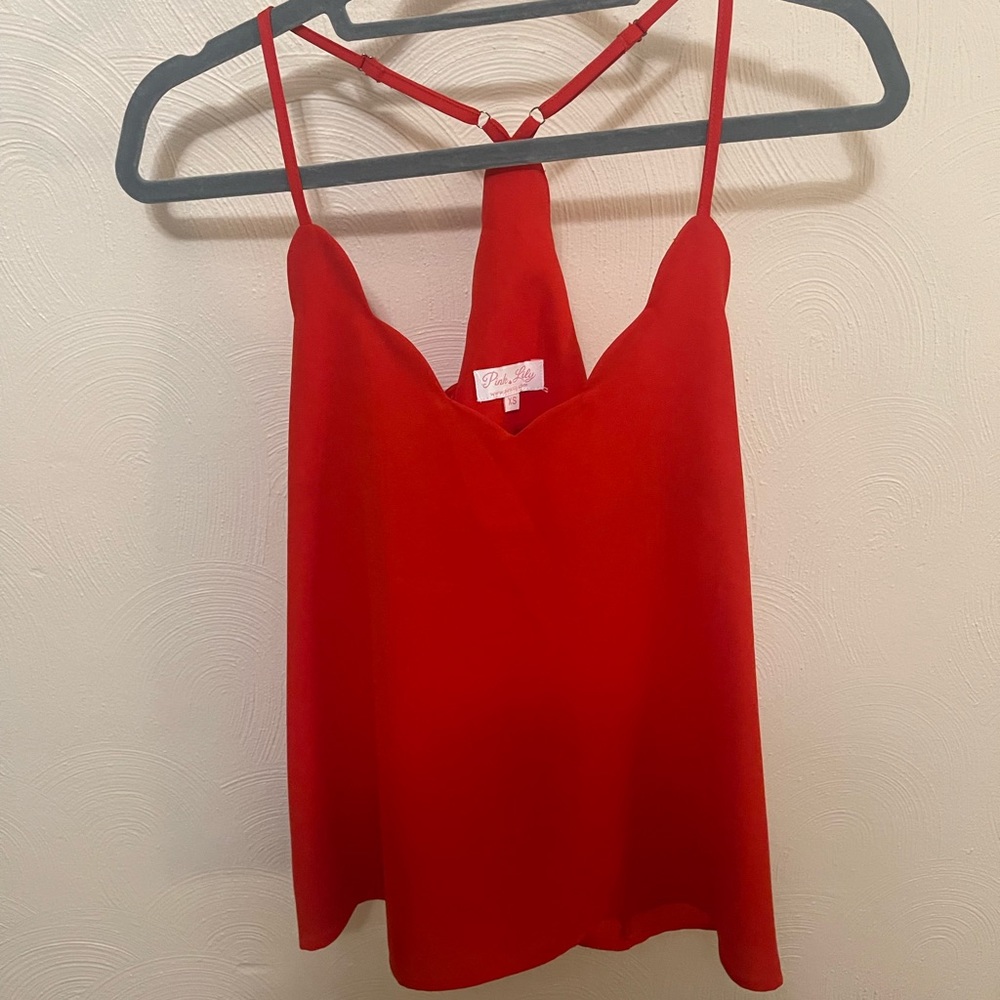 Pink lily tank top blouse